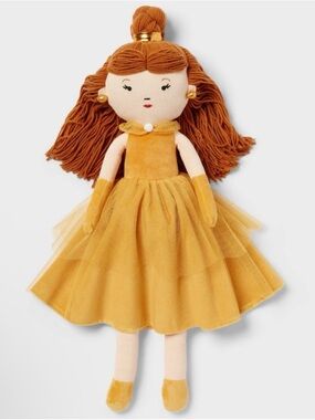 NWT Princess Belle Inspired Plush Doll Yellow Dress Soft Toy Girls Gift Disney